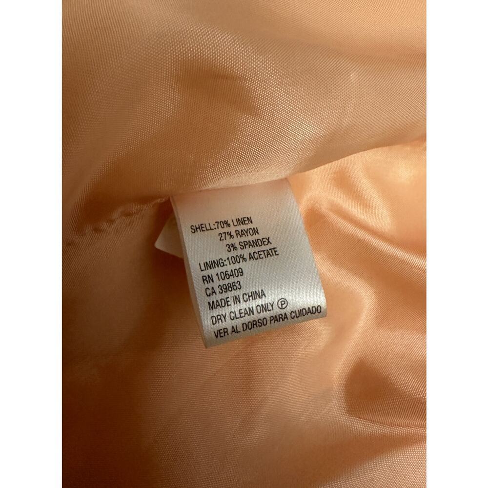 ANTONIO MELANI Bolero Jacket Womens Size 6 Linen Lined Pleated Cropped - Picture 7 of 12